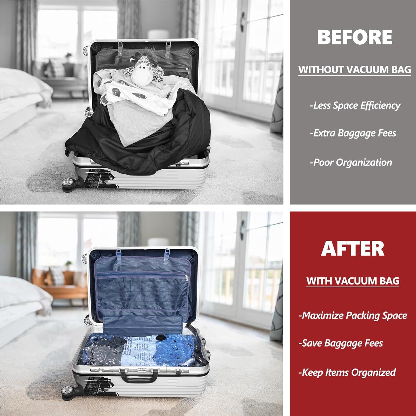 Space-Saving Travel Vacuum Bags