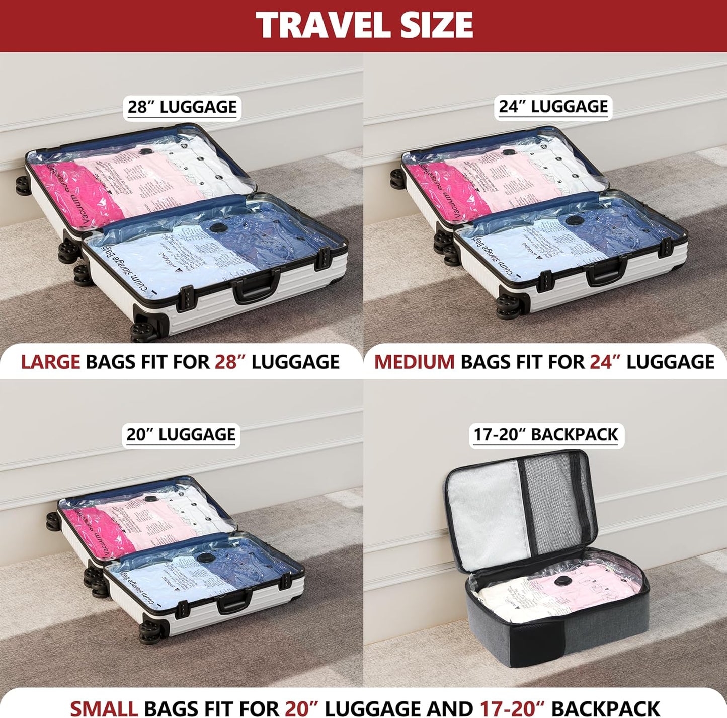 Space-Saving Travel Vacuum Bags